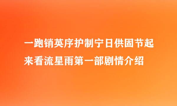 一跑销英序护制宁日供固节起来看流星雨第一部剧情介绍