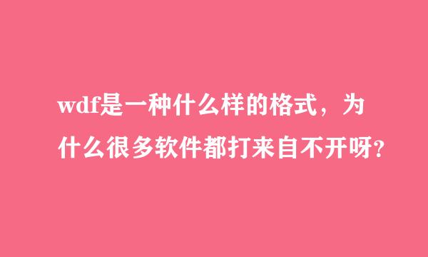 wdf是一种什么样的格式，为什么很多软件都打来自不开呀？