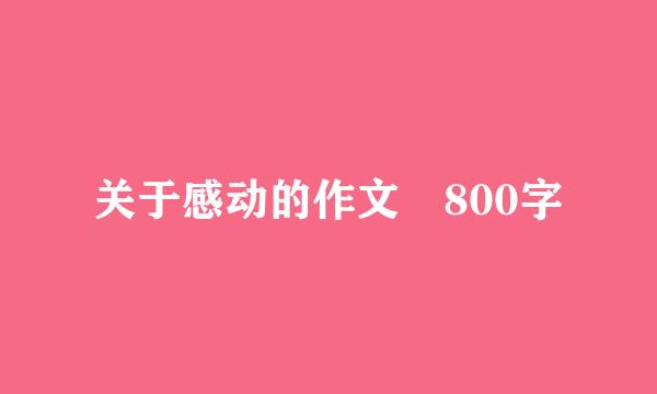 关于感动的作文 800字