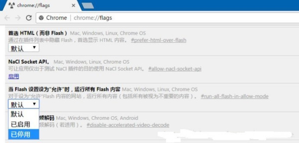 chrome怎么解除adobe flash 插件被禁用