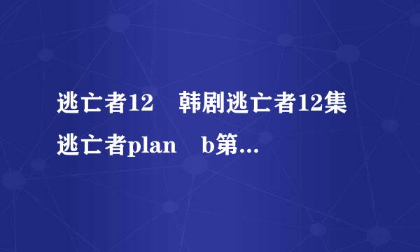 逃亡者12 韩剧逃亡者12集 逃亡者plan b第12金环好假美集