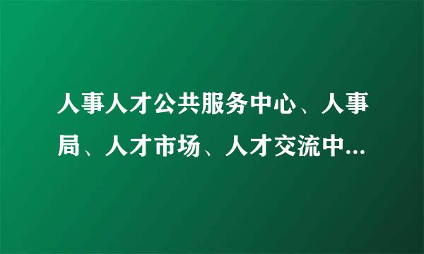 人事人才公共服务中心、人事局、人才市场、人才交流中心这四者有什么区别？