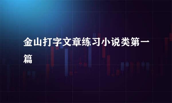 金山打字文章练习小说类第一篇