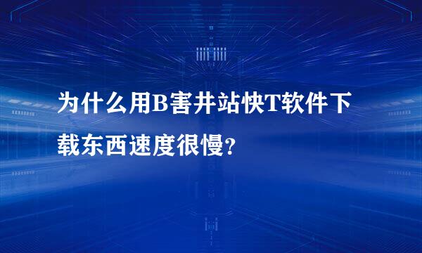 为什么用B害井站快T软件下载东西速度很慢？