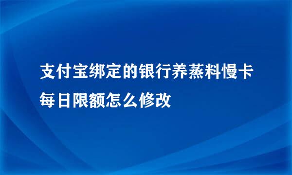 支付宝绑定的银行养蒸料慢卡每日限额怎么修改