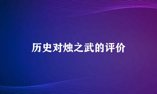 历史对烛之武的评价