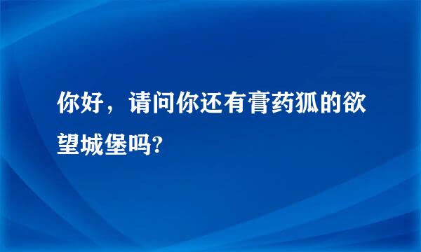 你好，请问你还有膏药狐的欲望城堡吗?