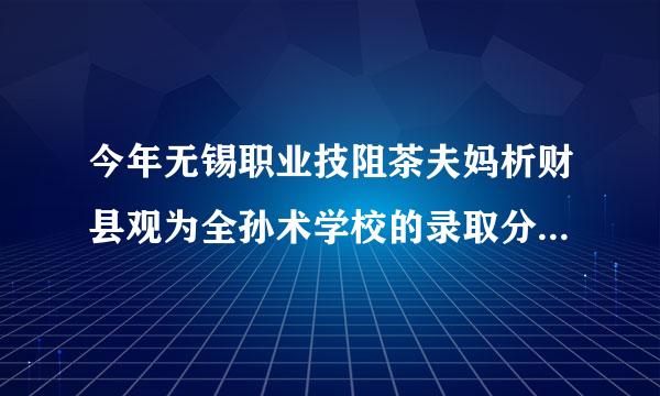 今年无锡职业技阻茶夫妈析财县观为全孙术学校的录取分数线是多少