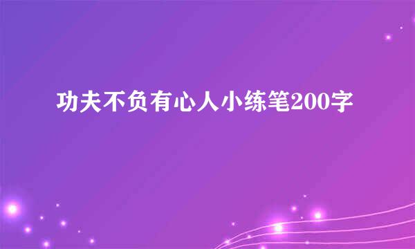 功夫不负有心人小练笔200字