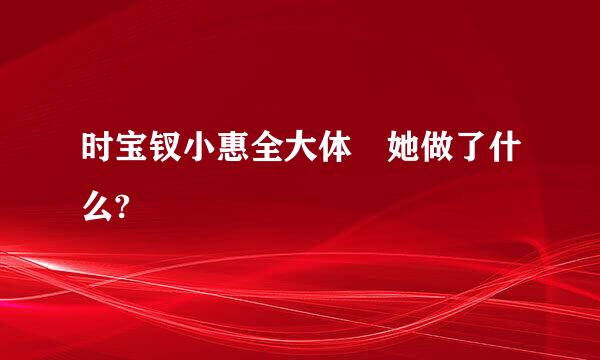 时宝钗小惠全大体 她做了什么?