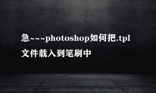 急~~~photoshop如何把.tpl文件载入到笔刷中