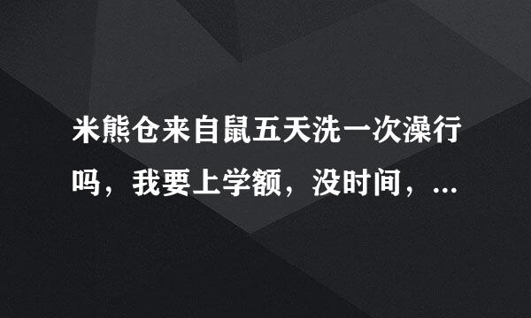 米熊仓来自鼠五天洗一次澡行吗，我要上学额，没时间，家人不给洗