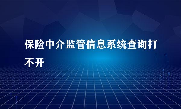 保险中介监管信息系统查询打不开