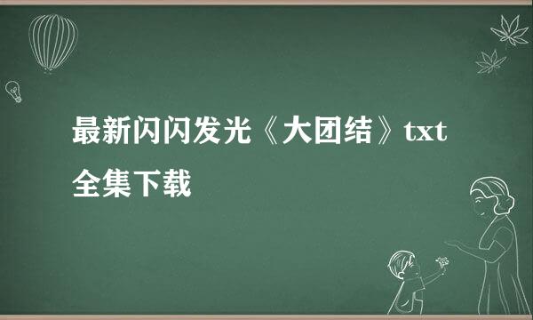 最新闪闪发光《大团结》txt全集下载