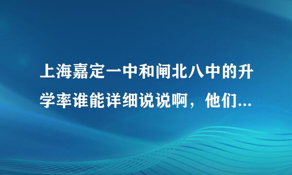 上海嘉定一中和闸北八中的升学率谁能详细说说啊，他们考上的名牌都有什么啊？谢谢了．