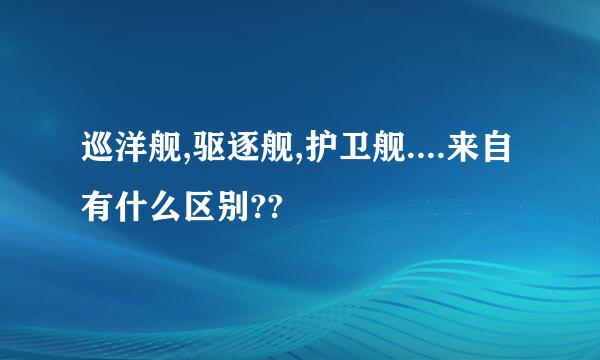 巡洋舰,驱逐舰,护卫舰....来自有什么区别??