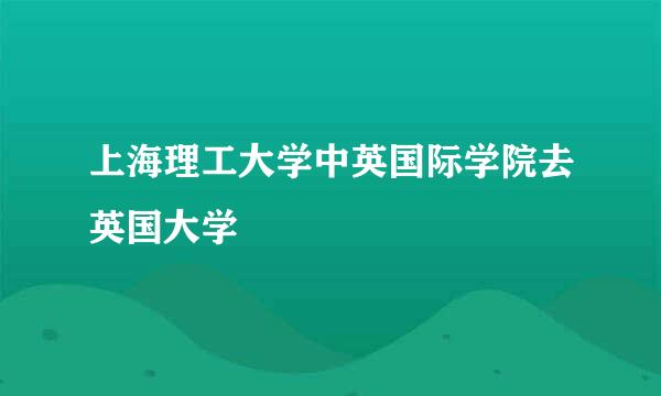 上海理工大学中英国际学院去英国大学