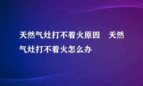 天然气灶打不着火原因 天然气灶打不着火怎么办