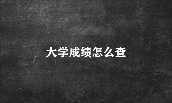 大学成绩怎么查