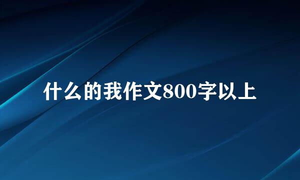 什么的我作文800字以上