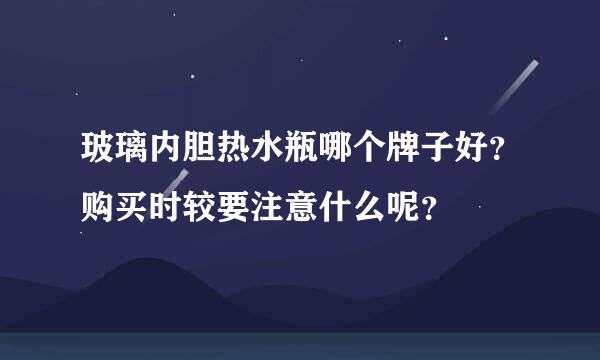 玻璃内胆热水瓶哪个牌子好？购买时较要注意什么呢？