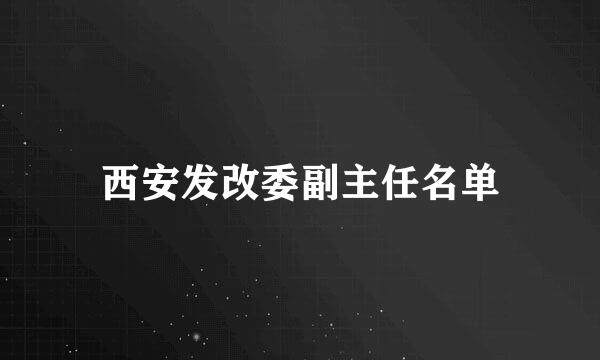 西安发改委副主任名单