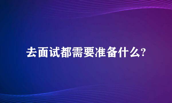 去面试都需要准备什么?