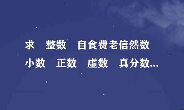 求 整数 自食费老信然数 小数 正数 虚数 真分数 假分数 有理数 无理数 等的英文说法