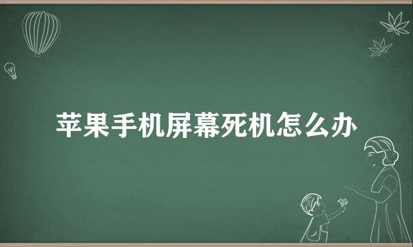 苹果手机屏幕死机怎么办