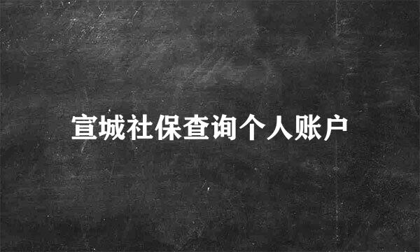 宣城社保查询个人账户