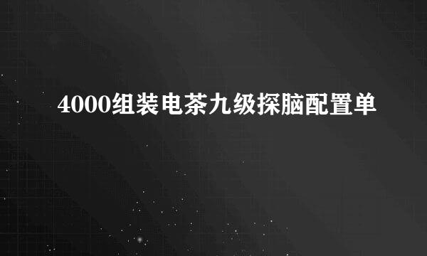 4000组装电茶九级探脑配置单