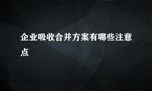 企业吸收合并方案有哪些注意点