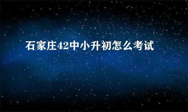 石家庄42中小升初怎么考试