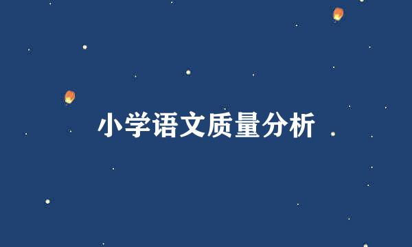 小学语文质量分析