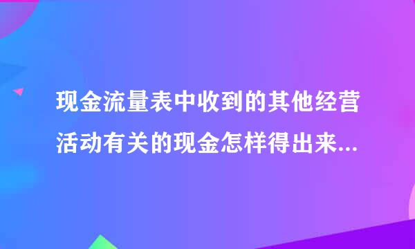 现金流量表中收到的其他经营活动有关的现金怎样得出来,应填温底食那些科目?