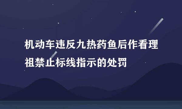 机动车违反九热药鱼后作看理祖禁止标线指示的处罚