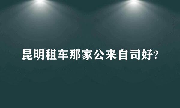 昆明租车那家公来自司好?