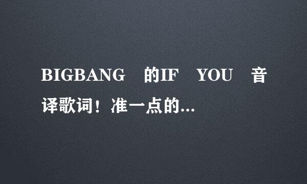 BIGBANG 的IF YOU 音译歌词！准一点的有没有！