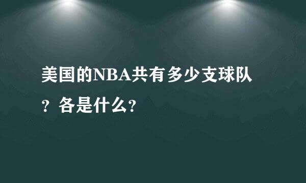 美国的NBA共有多少支球队？各是什么？