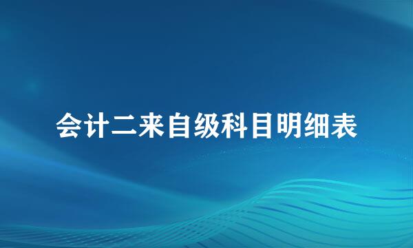 会计二来自级科目明细表