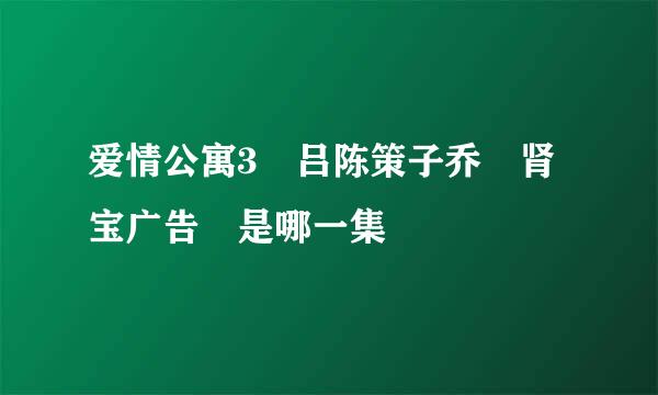 爱情公寓3 吕陈策子乔 肾宝广告 是哪一集