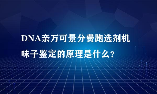 DNA亲万可景分费跑选剂机味子鉴定的原理是什么？