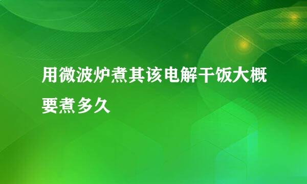 用微波炉煮其该电解干饭大概要煮多久