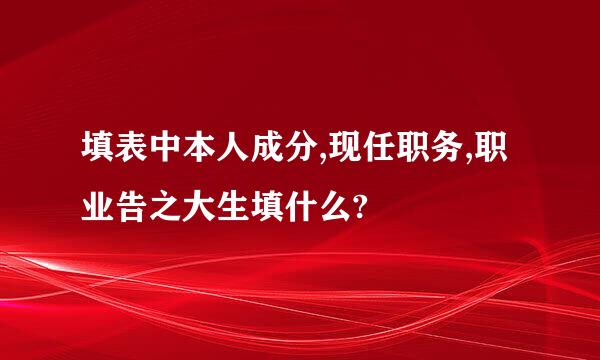 填表中本人成分,现任职务,职业告之大生填什么?