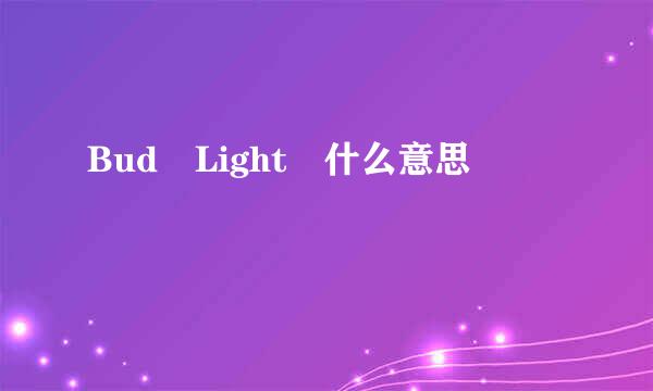 Bud Light 什么意思