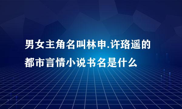 男女主角名叫林申.许珞遥的都市言情小说书名是什么