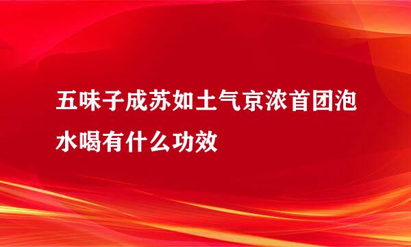 五味子成苏如土气京浓首团泡水喝有什么功效