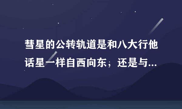 彗星的公转轨道是和八大行他话星一样自西向东，还是与八大行星迥然不同--自东向西?