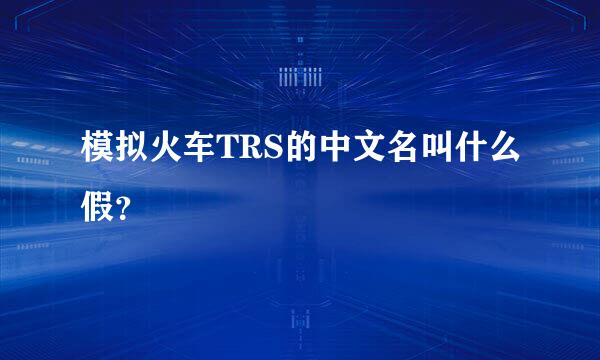 模拟火车TRS的中文名叫什么假？