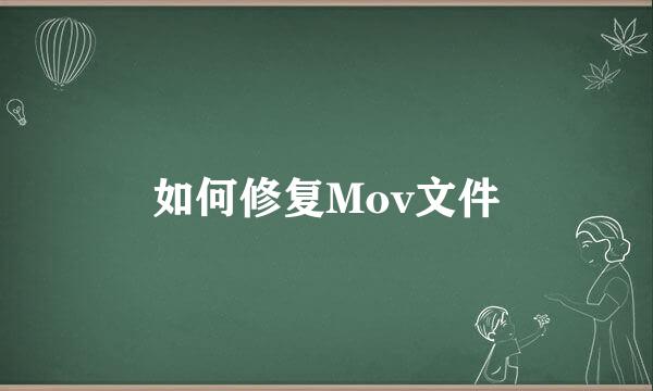 如何修复Mov文件